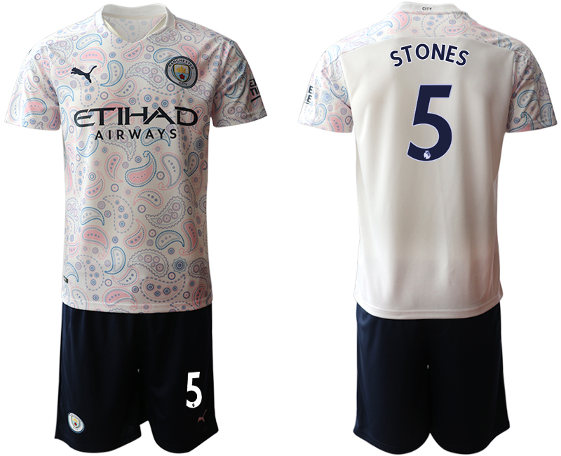 Men 2020-2021 club Manchester City away #5 white Soccer Jerseys